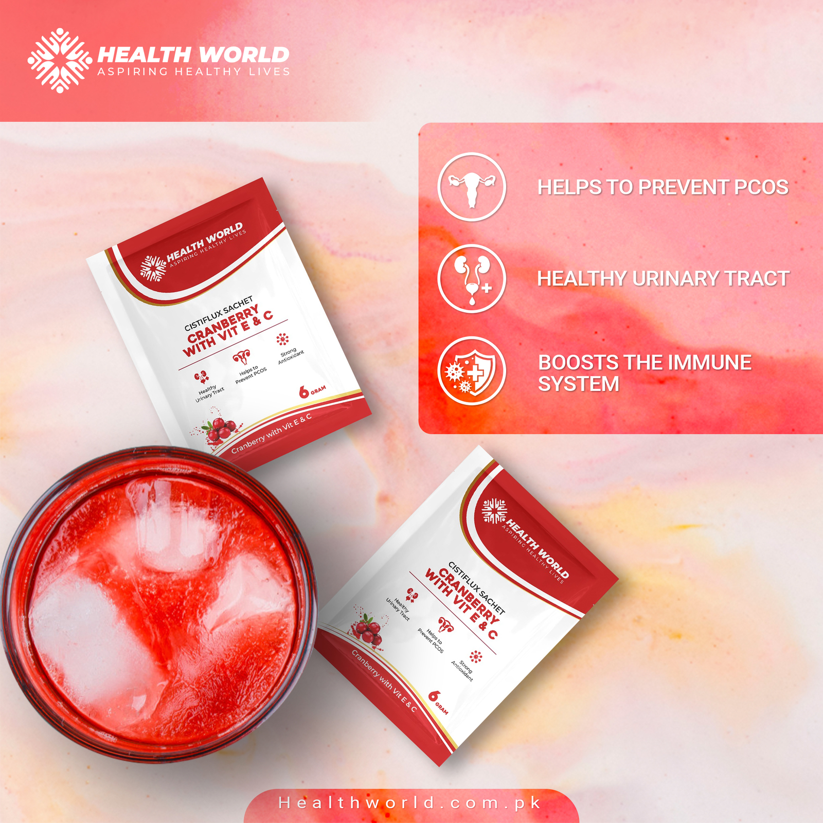 hw cranberry cistiflux sachet 10s